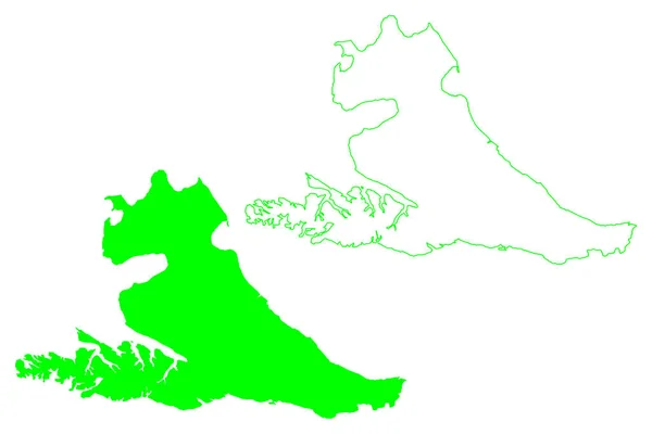 Isla Grande Tierra Del Fuego Island Argentinische Republik Republik Chile — Stockvektor