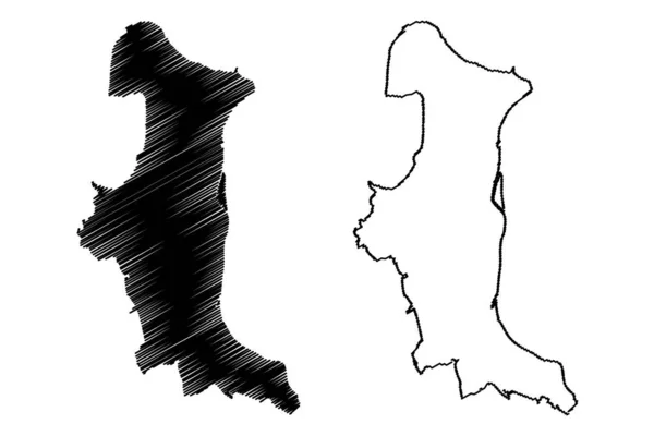ウェスターマルシュ郡 ドイツ連邦共和国 ニーダーザクセン州 地図ベクトル図 スケッチブック ウェスターマルシュ地図 — ストックベクタ