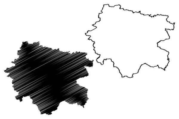 Zollernalbkreis地区 德意志联邦共和国 农村地区 符腾堡州 地图矢量图解 笔迹草图Zollernalbkreis地图 — 图库矢量图片