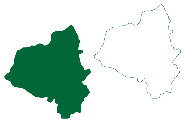 Distrito Hanamkonda Estado Telangana República Índia Mapa Ilustração Vetorial Esboço — Vetor de Stock