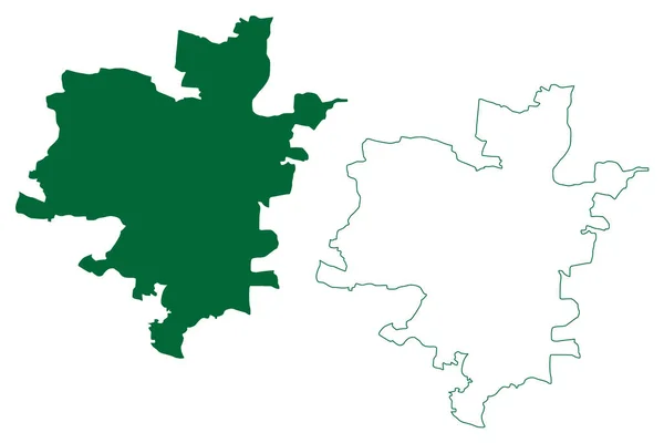Hyderabad区 印度共和国Telangana邦 地图矢量图解 草绘Hyderabad地图 — 图库矢量图片