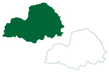 Mulugu ilçesi (Telangana Eyaleti, Hindistan Cumhuriyeti) harita vektör çizimi, çizim Mulugu haritası