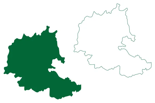 Bhadradri Kothagudem District Telangana State Republika Indii Mapa Wektor Ilustracja — Wektor stockowy