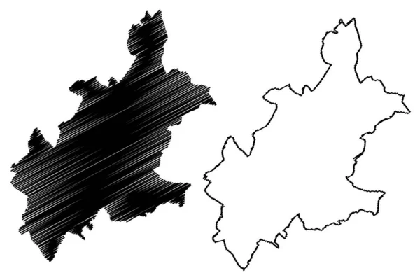 ツヴァイブルケン市 ドイツ連邦共和国 ラインラント プファルツ州 都市地区 地図ベクトル図 スケッチブック ツヴァイブルケン地図 — ストックベクタ