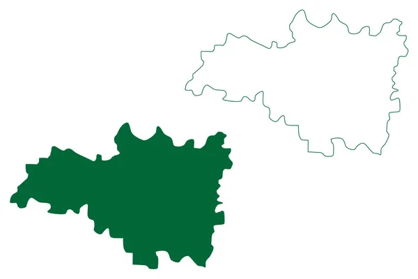 Distrito Medak Estado Telangana República India Mapa Vector Ilustración Boceto — Archivo Imágenes Vectoriales