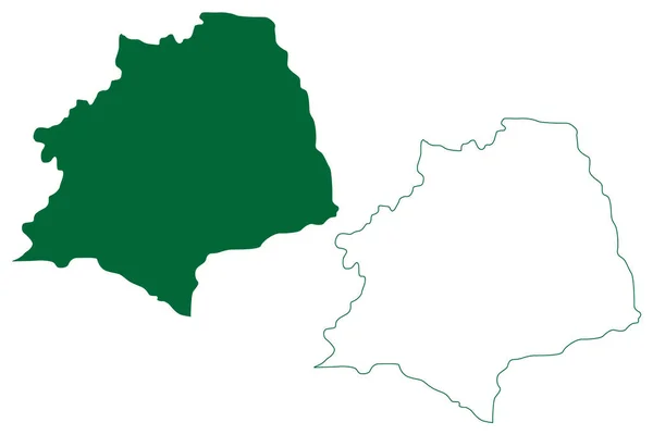ナルゴンダ地区 インド共和国テランガナ州 地図ベクトル図 スケッチブック ナルゴンダ地図 — ストックベクタ