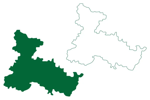 Sangareddy District Telangana State Republik Indien Kartenvektorillustration Kritzelskizze Sangareddy Karte — Stockvektor