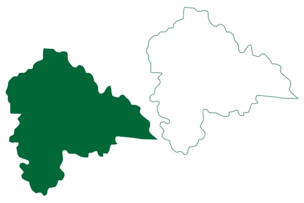 Yadri Bhuvanagiri District Telangana State Republic India Map Vector Illustrch — стоковий вектор