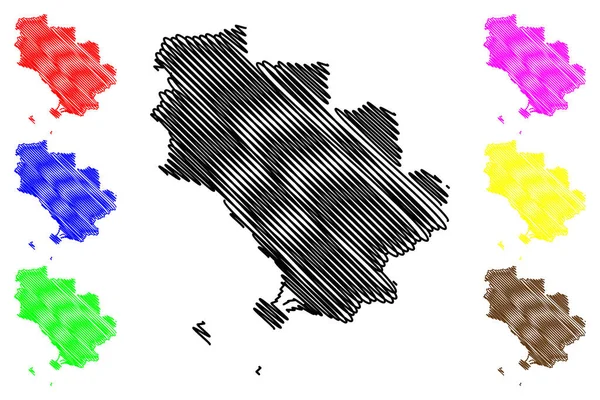 Província Grosseto Itália República Italiana Toscana Toscana Mapa Ilustração Vetorial — Vetor de Stock