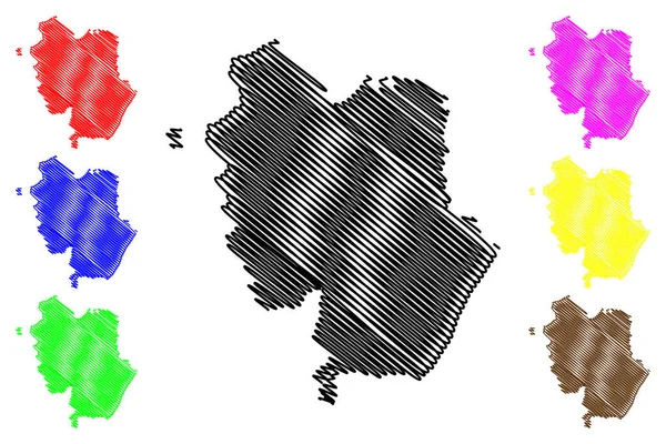 Provincia Matera Italia República Italiana Basilicata Región Lucania Mapa Vector — Archivo Imágenes Vectoriales