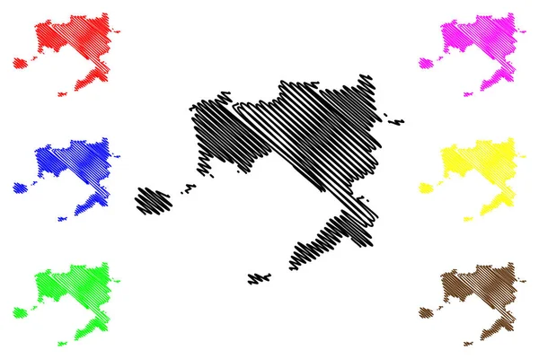 Neapelprovinsen Italien Italien Regionen Kampanien Karta Vektor Illustration Klotskiss Metropolitan — Stock vektor