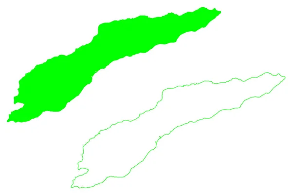 Timor Adası Endonezya Doğu Timor Güneydoğu Asya Harita Vektör Çizimi — Stok Vektör