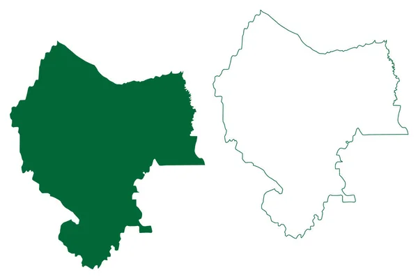 バラムール郡 インド ウッタル プラデーシュ州 地図ベクトル図 スケッチブル スケッチバラムール地図 — ストックベクタ