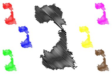 Vercelli ili (İtalya, İtalya Cumhuriyeti, Piedmont bölgesi) harita vektör çizimi, Vercelli harita taslak ilçe