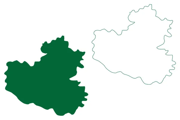 巴斯蒂地区 印度共和国北方邦 地图矢量图解 速写草图巴斯蒂地图 — 图库矢量图片