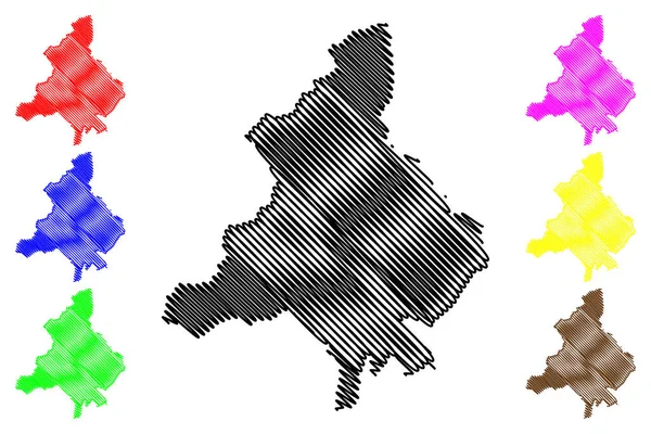 Carte Géographique Province Verbano Cusio Ossola Italie République Italienne Piémont — Image vectorielle