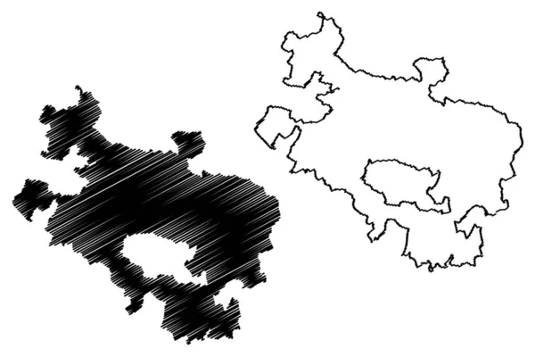 阿拉瓦省 西班牙王国 巴斯克自治区 巴斯克国家 地图矢量图解 笔画阿拉巴地图 — 图库矢量图片