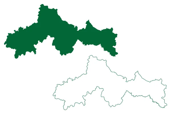 Etah District Uttar Pradesh State Republic Índia Map Vector Illustration — Vetor de Stock