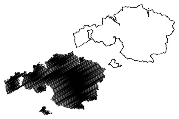 Província Biscaia Reino Espanha Comunidade Autónoma Basca País Basco Mapa — Vetor de Stock