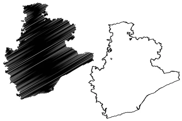 Provincia Barcellona Regno Spagna Comunità Autonoma Catalogna Mappa Vettoriale Illustrazione — Vettoriale Stock