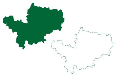 Gaziabad ilçesi (Uttar Pradesh State, Hindistan Cumhuriyeti) harita vektör çizimi, çizim çizimi Gaziabad haritası