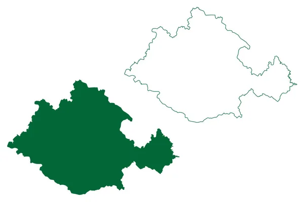 Gonda Ilçesi Uttar Pradesh Eyaleti Hindistan Cumhuriyeti Harita Vektör Çizimi — Stok Vektör