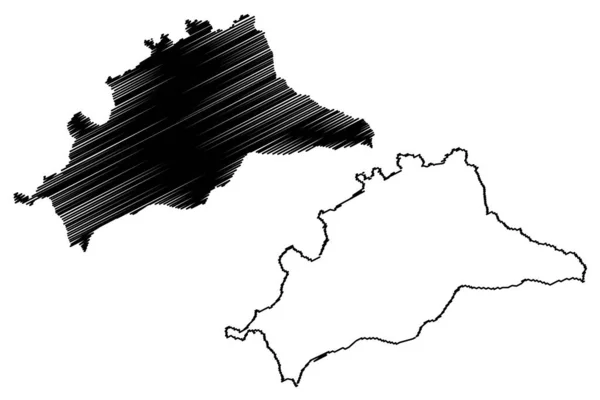 Provincia Málaga Reino España Comunidad Autónoma Andalucía Mapa Vector Ilustración — Vector de stock