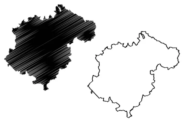 特鲁尔省 西班牙王国 阿拉贡自治区 地图矢量图解 速写草图 — 图库矢量图片