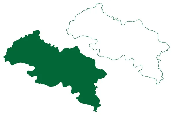 Distrito Fatehpur Uttar Pradesh State Republic Índia Mapa Ilustração Vetorial —  Vetores de Stock