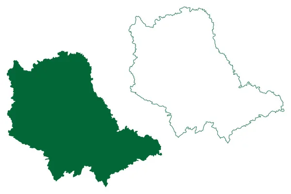 Hardoi District Uttar Pradesh State Republic Índia Map Vector Illustration —  Vetores de Stock