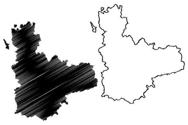 Ilustracja Wektora Mapy Prowincji Valladolid Królestwo Hiszpanii Wspólnota Autonomiczna Kastylia — Wektor stockowy
