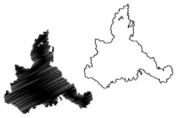 萨拉戈萨省 西班牙王国 阿拉贡自治区 地图矢量图解 笔画萨拉戈萨地图 — 图库矢量图片