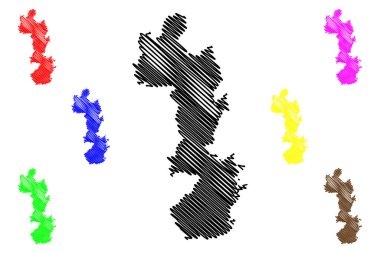 Aachen ilçesi (Almanya Federal Cumhuriyeti, Kuzey Ren-Vestfalya Eyaleti, NRW, Köln bölgesi) harita vektör çizimi, çizim Aachen Stadteregion haritası