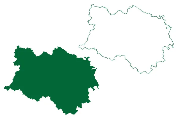 Kannauj District Uttar Pradesh State Republic India Map Vector Illustrch — стоковий вектор