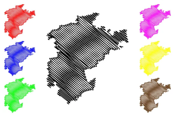 Barnim District Federal Republic Germany Rural District State Brandenburg Mapa — Vector de stock