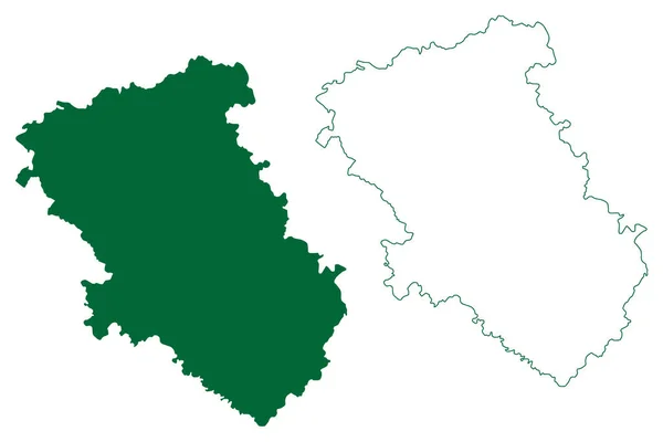 勒克瑙区 印度共和国北方邦 地图矢量图解 速写草图勒克瑙地图 — 图库矢量图片