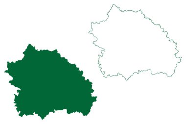 Mainpuri ilçesi (Uttar Pradesh State, Hindistan Cumhuriyeti) harita vektör çizimi, çizim Mainpuri haritası