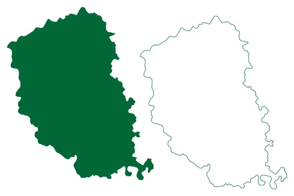 Mathura District Uttar Pradesh State Indická Republika Mapa Vektorové Ilustrace — Stockový vektor