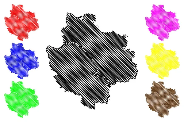 Deggendorfdistriktet Förbundsrepubliken Tyskland Landkreis Niederbayern Fristaten Bayern Karta Vektor Illustration — Stock vektor