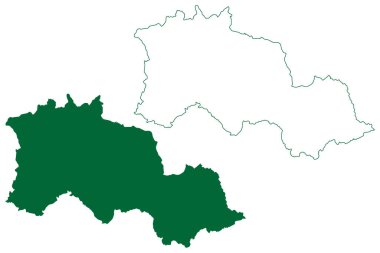 Almora ilçesi (Uttarakhand veya Uttaranchal State, Hindistan Cumhuriyeti) harita vektör çizimi, çizim Almora haritası