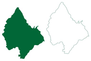 Haridwar ilçesi (Uttarakhand veya Uttaranchal State, Hindistan Cumhuriyeti) harita vektör ilülasyonu, çizim Haridwar haritası