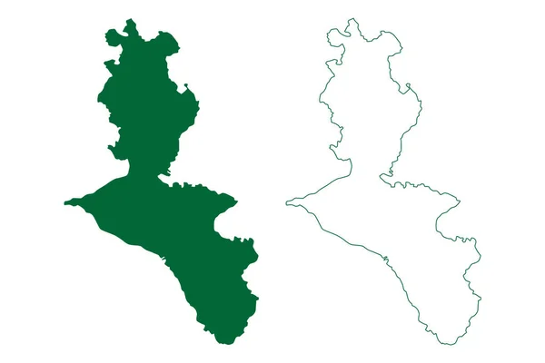 Dehradun District Uttarakhand Lub Uttaranchal State Republika Indii Mapa Wektor — Wektor stockowy