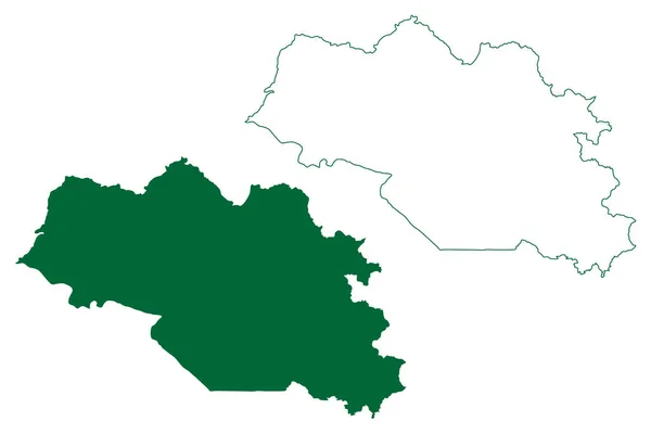 Nainital District Uttarakhand Oder Uttaranchal State Republik Indien Kartenvektorillustration Kritzelskizze — Stockvektor