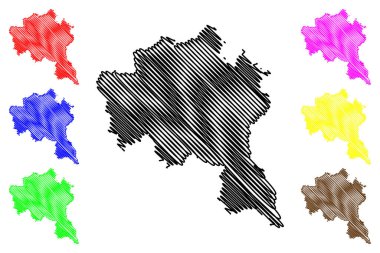 Goslar ilçesi (Federal Almanya Cumhuriyeti, kırsal bölge, Aşağı Saksonya Eyaleti) harita vektör çizimi, Goslar haritası çizimi