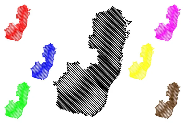 Germersheim District Federal Republic Germany State Rhineland Palatinate Mapa Vector — Archivo Imágenes Vectoriales