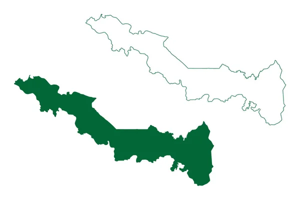 Udham Singh Nagar District Uttarakhand Uttaranchal State Republic Índia Map — Vetor de Stock