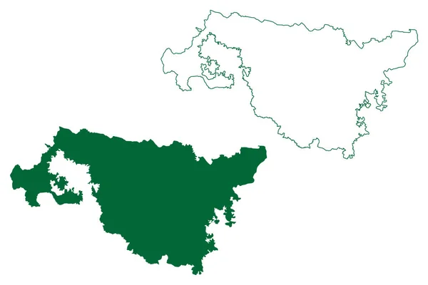Distrito Cooch Behar Estado Bengala Ocidental República Índia Mapa Ilustração —  Vetores de Stock