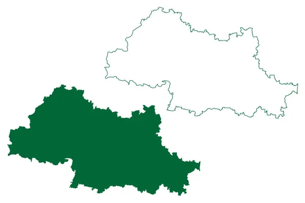 Dakshin Dinajpur District West Bengaalse Staat Republiek India Kaart Vector — Stockvector