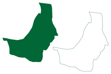 Kolkata ilçesi (Batı Bengal Eyaleti, Hindistan Cumhuriyeti) harita vektör illüstrasyonu, çizim Maldah veya Kalküta haritası