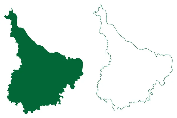 Murshidabad District West Bengal State Indická Republika Mapa Vektorové Ilustrace — Stockový vektor